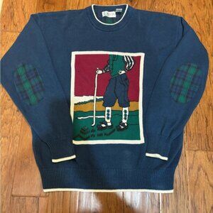 Vintage Players by Van Heusen Golf Sweater XL – Plaid Elbow Patches